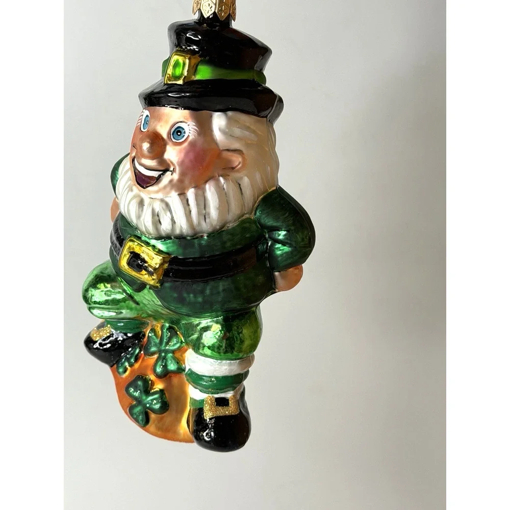 Christopher Radko Blarney Dance Leprechaun Glass Ornament Poland Tag 1999 Box
